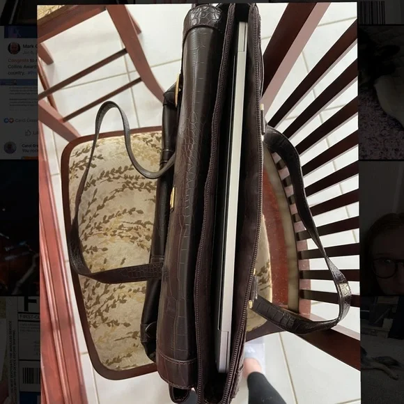 Diane Von Furstenberg - Brown Leather Briefcase - Picture 6 of 6